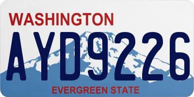 WA license plate AYD9226