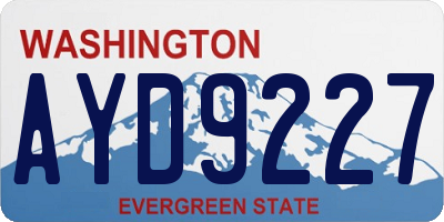 WA license plate AYD9227