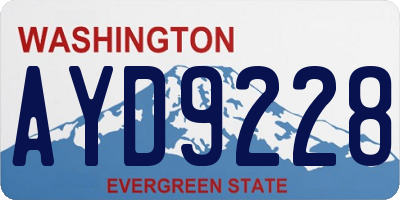 WA license plate AYD9228