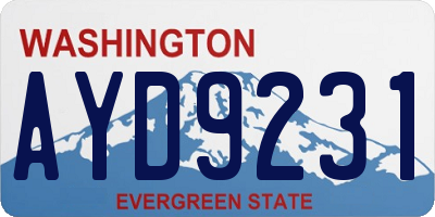 WA license plate AYD9231