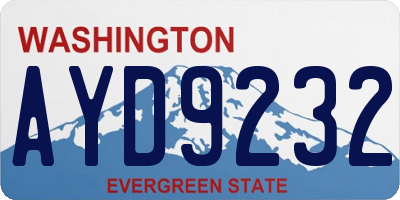 WA license plate AYD9232