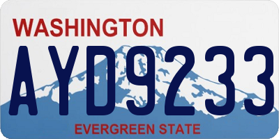 WA license plate AYD9233