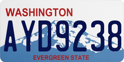 WA license plate AYD9238