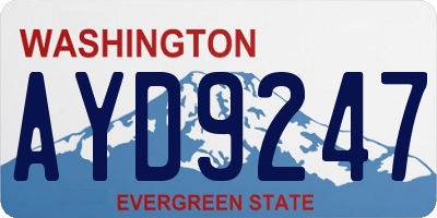 WA license plate AYD9247