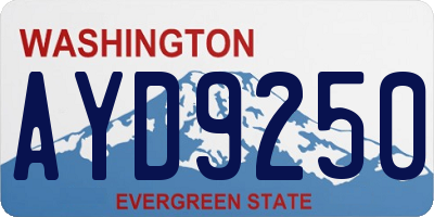 WA license plate AYD9250