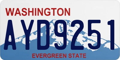 WA license plate AYD9251