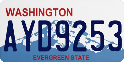 WA license plate AYD9253