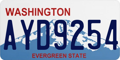 WA license plate AYD9254