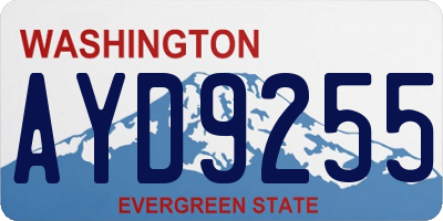 WA license plate AYD9255
