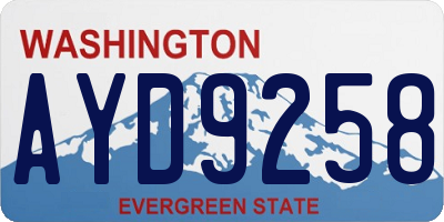 WA license plate AYD9258