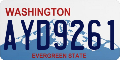 WA license plate AYD9261