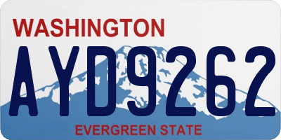 WA license plate AYD9262