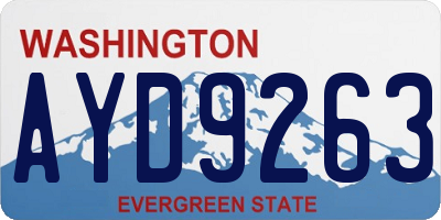 WA license plate AYD9263