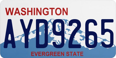 WA license plate AYD9265