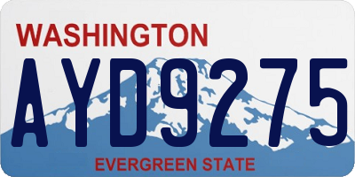 WA license plate AYD9275