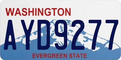 WA license plate AYD9277