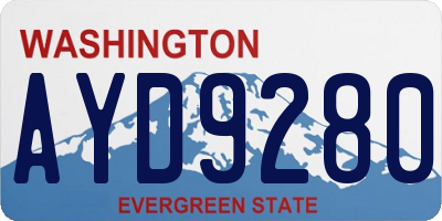 WA license plate AYD9280