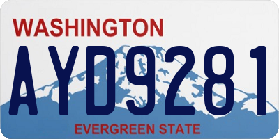 WA license plate AYD9281