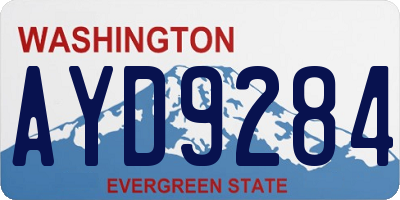 WA license plate AYD9284