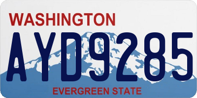 WA license plate AYD9285