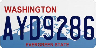WA license plate AYD9286