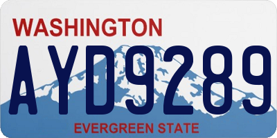 WA license plate AYD9289