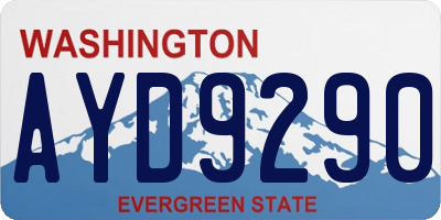 WA license plate AYD9290