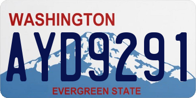 WA license plate AYD9291