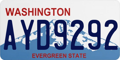 WA license plate AYD9292