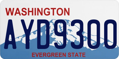 WA license plate AYD9300