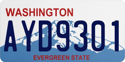 WA license plate AYD9301