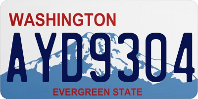 WA license plate AYD9304