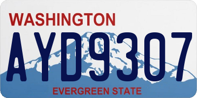 WA license plate AYD9307