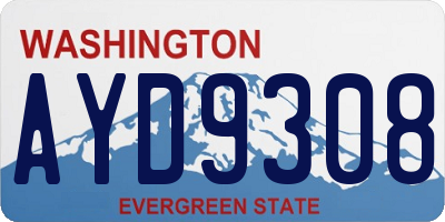 WA license plate AYD9308