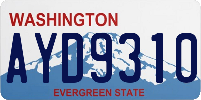 WA license plate AYD9310