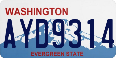 WA license plate AYD9314