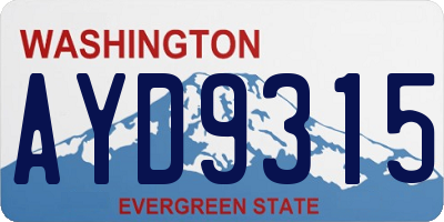 WA license plate AYD9315