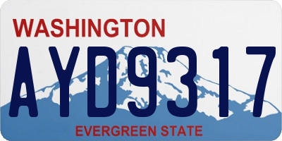 WA license plate AYD9317