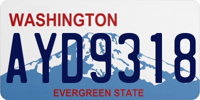 WA license plate AYD9318
