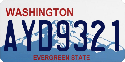 WA license plate AYD9321