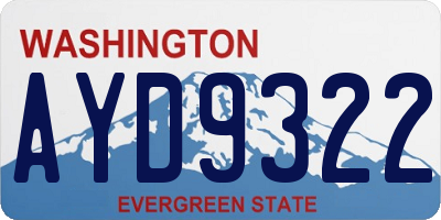 WA license plate AYD9322