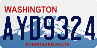 WA license plate AYD9324