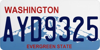 WA license plate AYD9325