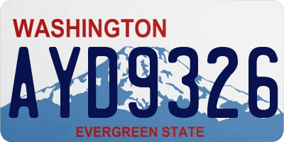 WA license plate AYD9326