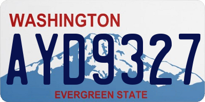 WA license plate AYD9327