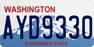 WA license plate AYD9330