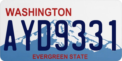 WA license plate AYD9331