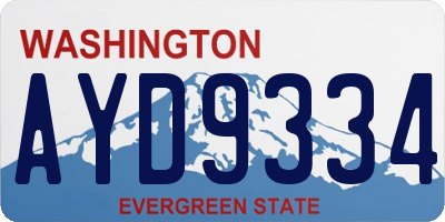 WA license plate AYD9334