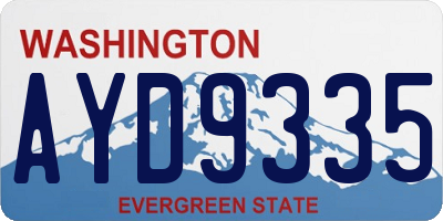 WA license plate AYD9335