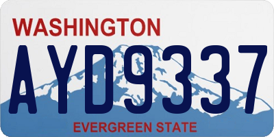 WA license plate AYD9337